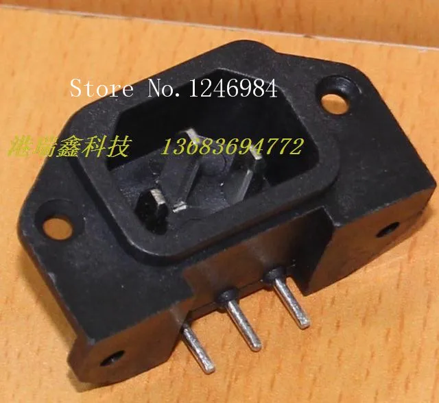 [SA]STEADY triangle AC outlet three -pin AC power outlet , bent chassis panel connector socket 2114-CQ--100PCS/LOT