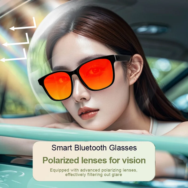 Okulary inteligentne LIGE 2025 AI, połączenia Bluetooth, asystent głosowy, zestaw słuchawkowy, odtwarzanie muzyki, sterowanie kamerą, męskie i damskie okulary przeciwsłoneczne.