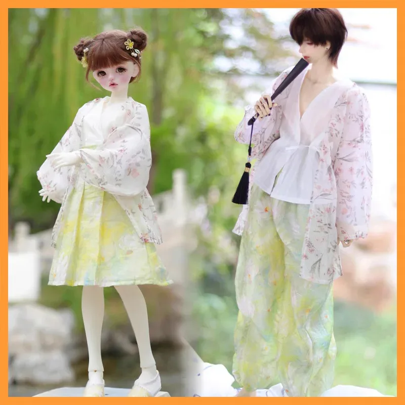 

In Stock 1/4 Scale Chiffon Outer Shirt With Bubble Sleeves Top Lantern Pants Set Fit 4points Action Figure Model Toys