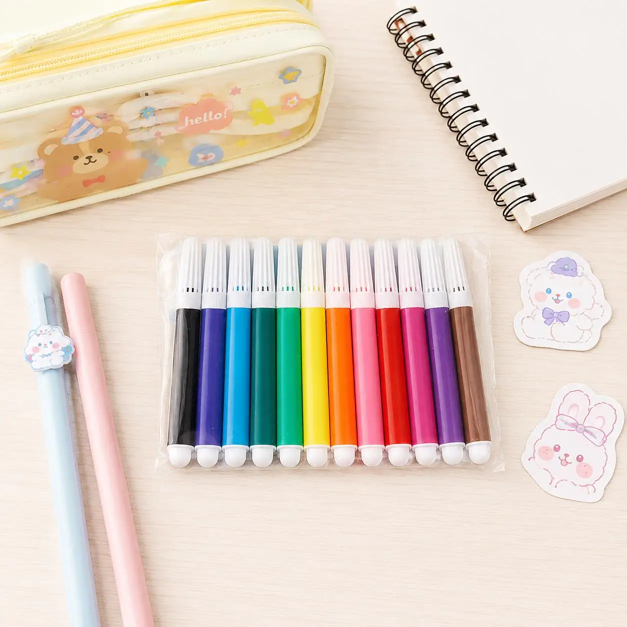 12 Shades Watercolor Marker Pens – for Calligraphy, Card Making, DIY Crafts & Artistic Expression – Smooth Water-Based Ink TMZ