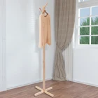 

8 Hooks Wooden Coat Rack Stand Free Standing Tree Clothes Hanger Coat Rack USA