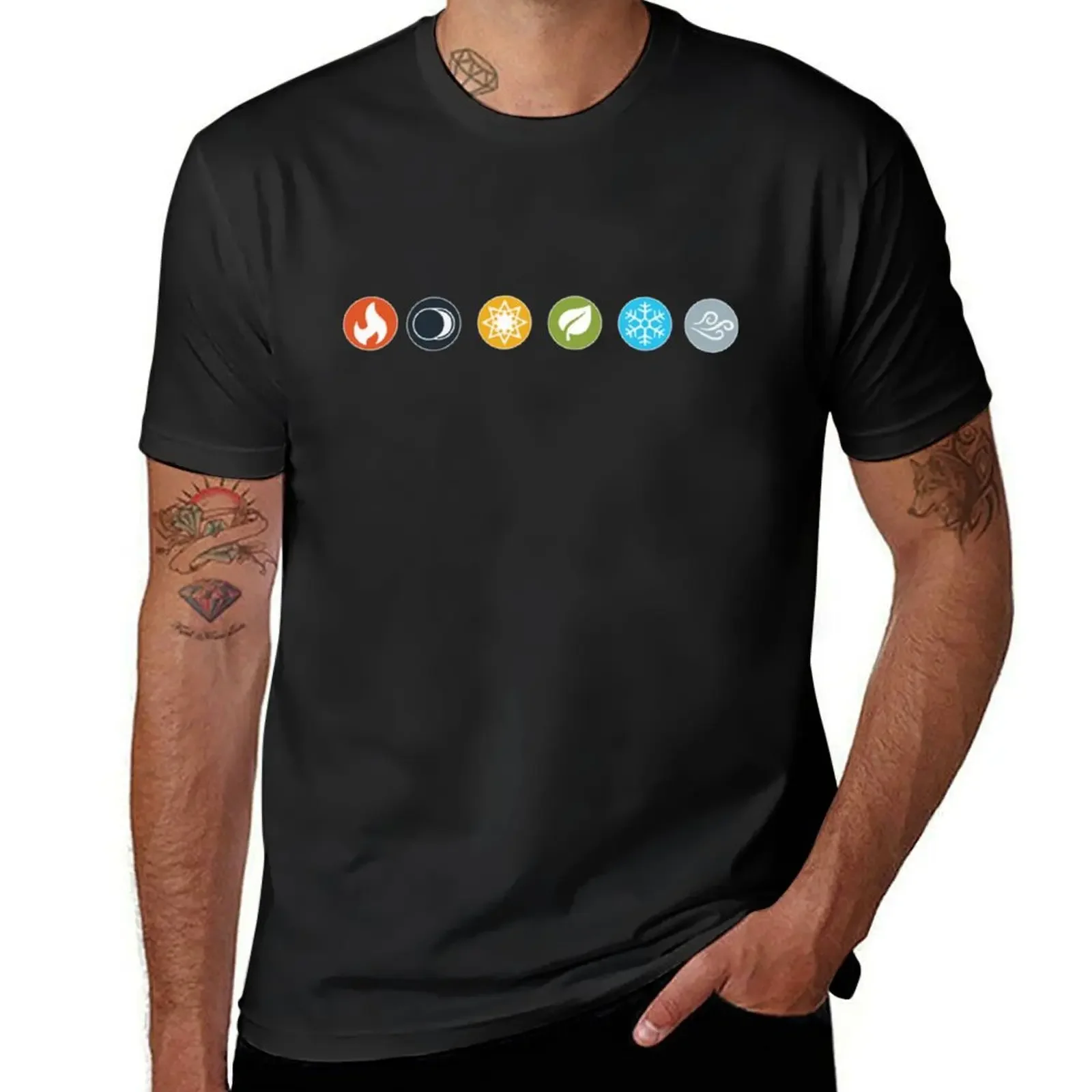Gloomhaven Element Symbols Board Game Graphic - Tabletop Gaming T-Shirt croswit shirt man summer clothes shirts men graphic