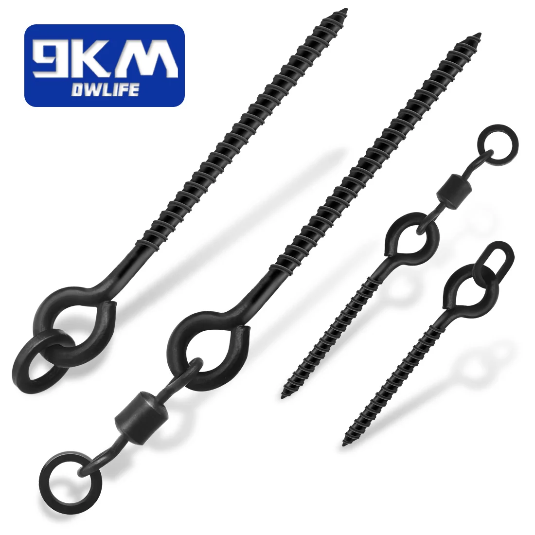 Carp Fishing Boilie Screw with Swivel Fishing Bait Screw 30~60Pcs Carp Rig Fishing Terminal Tackle Stainless Steels Matte Black