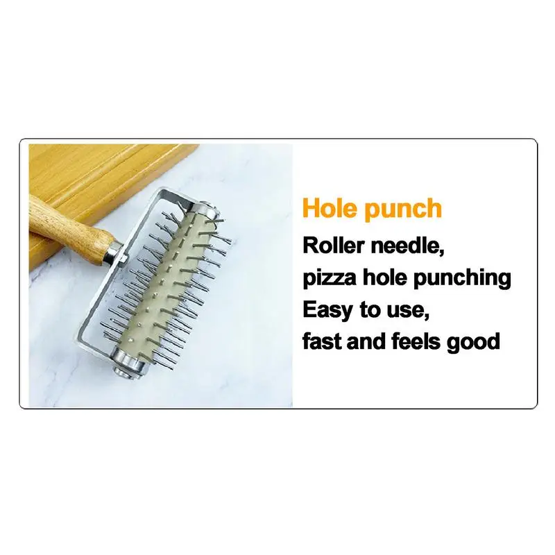 Pizza Dough Roller Stainless Steel Pizza Dough Hole Maker Professional Pizza Pin Puncher Kitchen Pizza Making Accessories