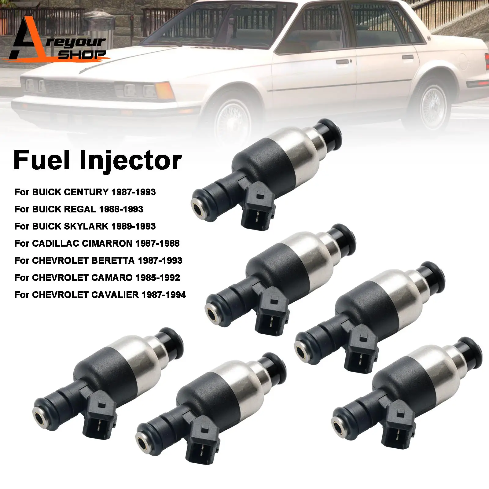 Areyourshop 6PCS Fuel Injector 5235136 Fit for GM 2.8L 3.1L 3.3L V6 1985-1994 17089569