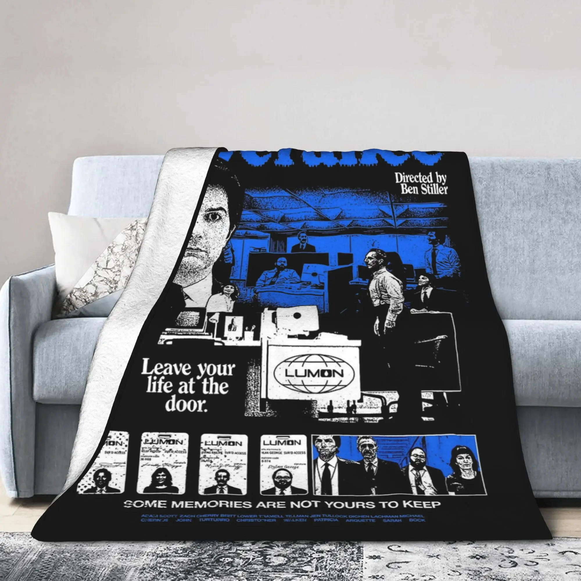 Severance Lumon Industries Logo Movies Cover Blanket Coral Fleece Plush Winter Soft Throw Blankets for Home Bedroom Bedspreads