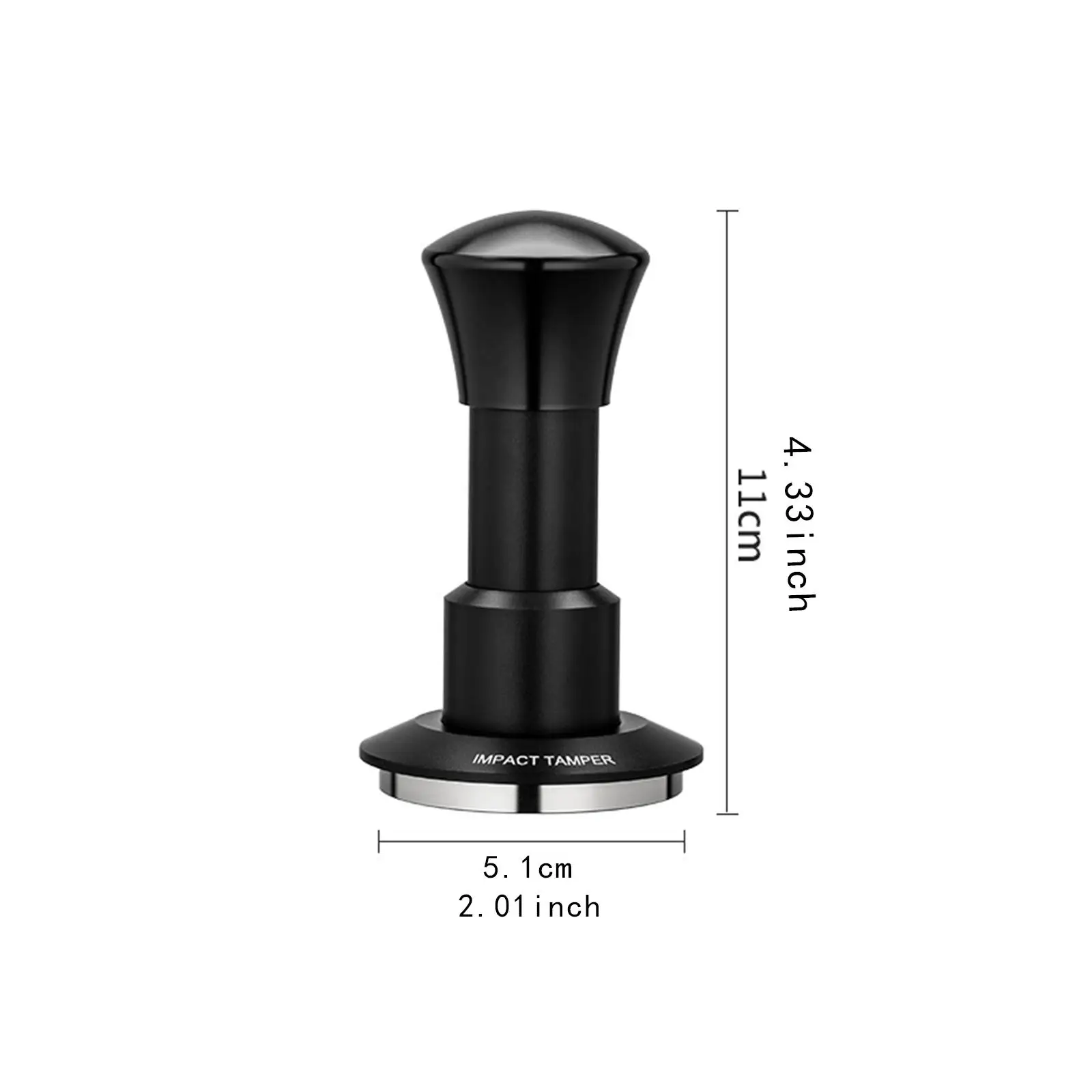 Stainless Steel Espresso Tamper,Practical Spring Loaded Professional Coffee Distributor Leveler Tool for Camping,Cafe,Office