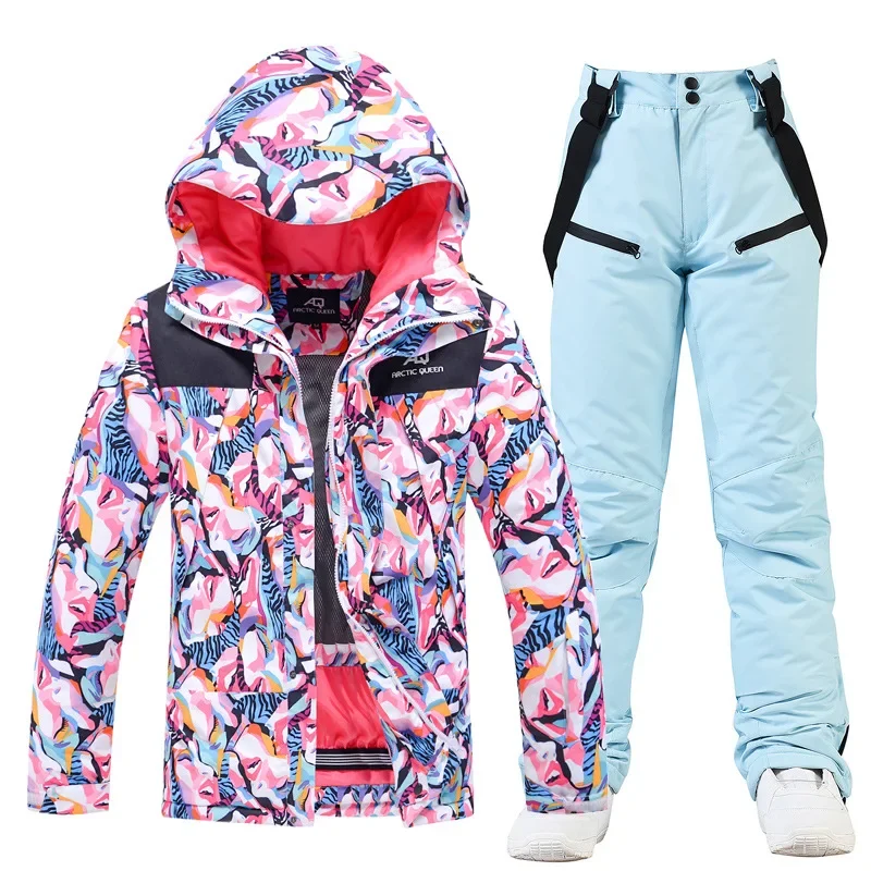 2025 New Ski Clothing Women's Winter Breathable Warm Waterproof Ski Suit Men's Double Board Sports Loose Skiing Jacket