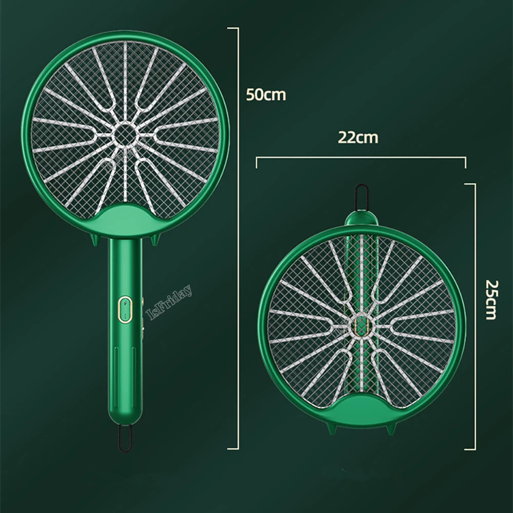 Imagem -04 - Elétrica Recarregável Fly Swatter Racket Bug Zapper Portátil Dobrável Assassino do Mosquito Armadilha para Casa Quarto Pátio em 1