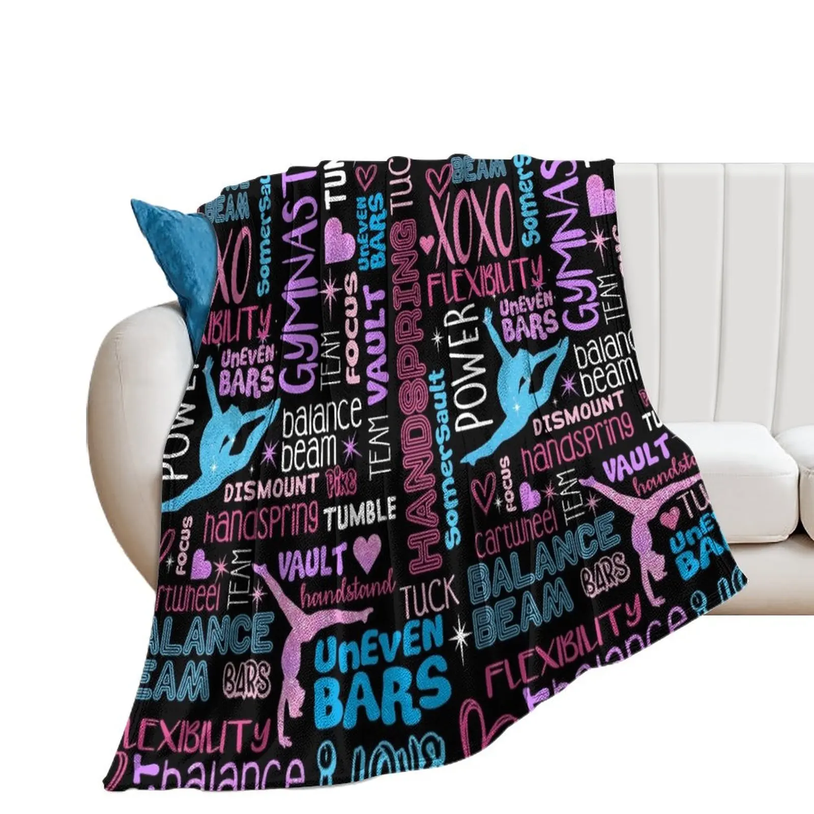 I love Gymnastics Throw Blanket Picnic for sofa Comforter for babies Blankets