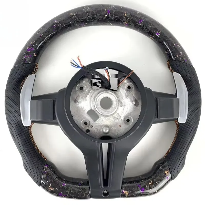 High Quality  Leather & Carbon Fiber Steering Wheel for Model 3/Y Car Interior Parts view 5