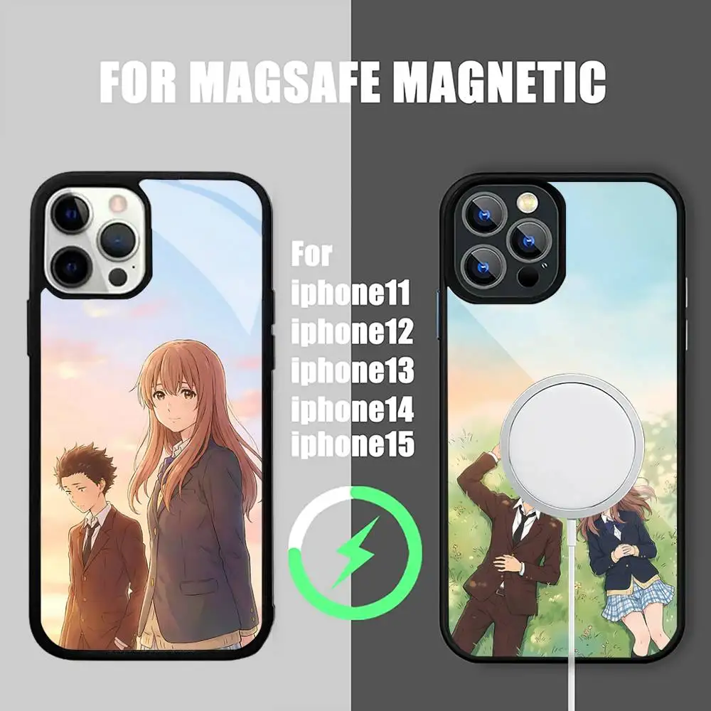 

Anime A-A Silent Voice-S Armadura De For Magsafe Funda De Carga Inalámbrica Magnética Para For IPhone 11 12 13 14 15 16 17 Pr