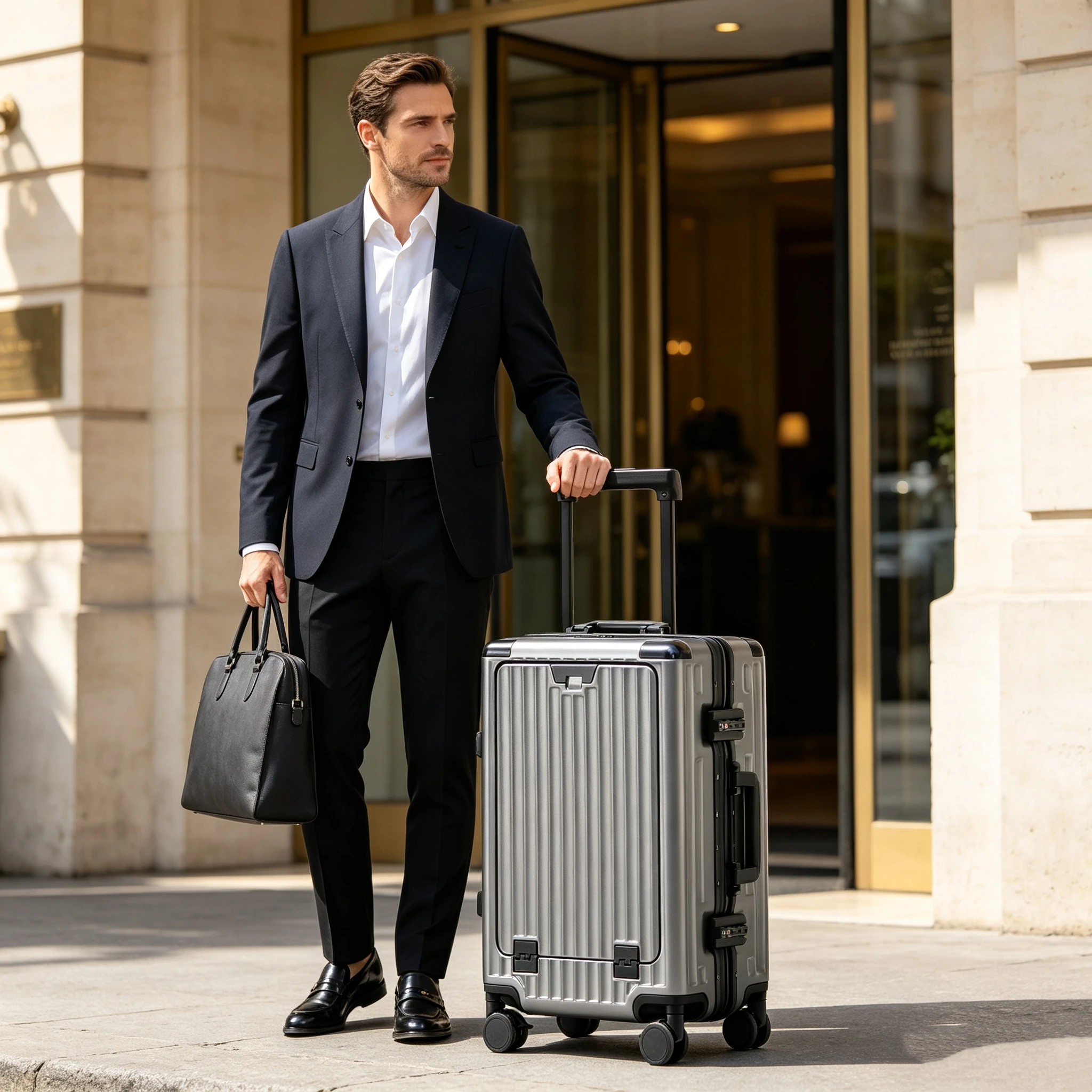 Valigia con tasca per laptop a - Aluminum Frame Carry On Luggage recensione e prezzo
