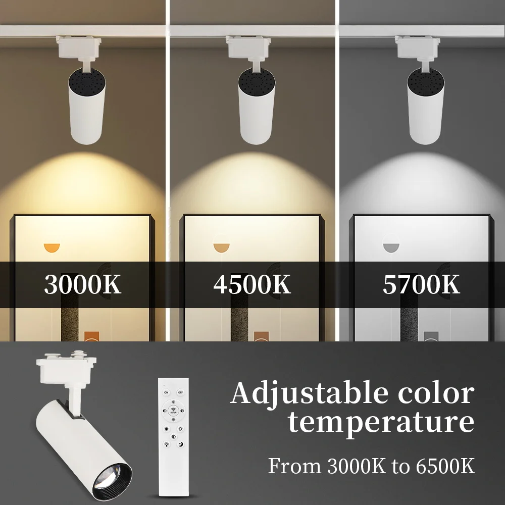 Remote Control Set LED Track Light Dimmable Ceiling Spotlight Rail Light Led Track Rail Spotlight Clothing Store Ceiling Lights
