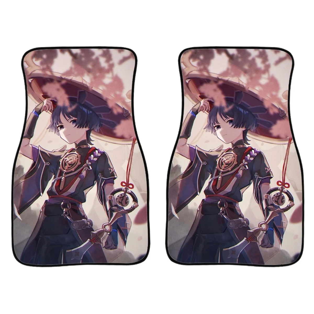 Genshin Shock Anime Design Car Floor Mats for Women Men Automotive Interior Carpet Floor Non-slip Rugs SUV Decor Easy to Install