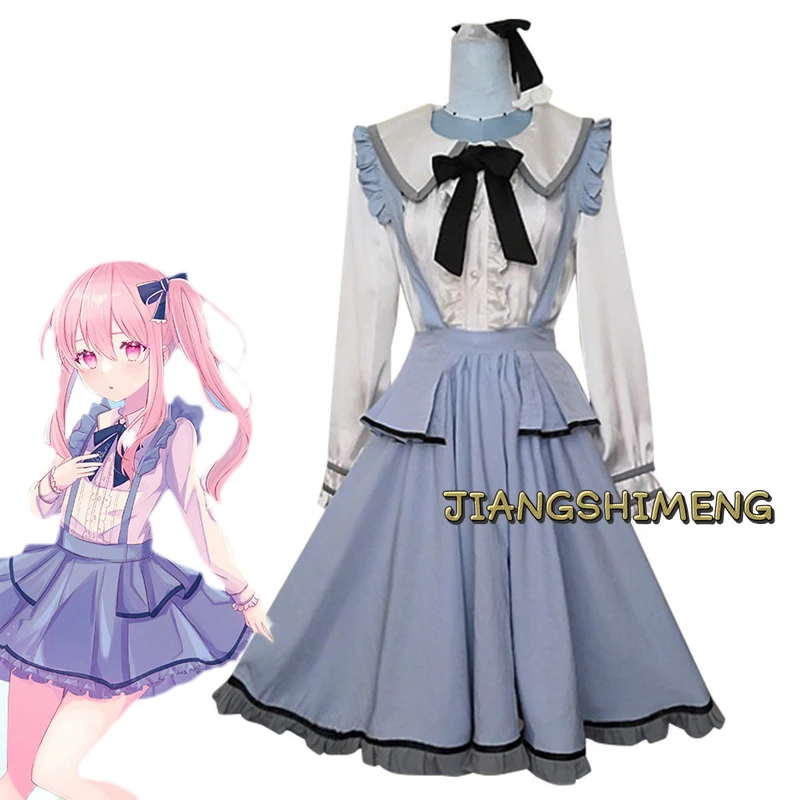 

Anime Akiyama Mizuki Cosplay Maid Costume Project Sekai Colorful Stage! Cute Girl Lolita Ruffle Dress Role-Playing Uniform