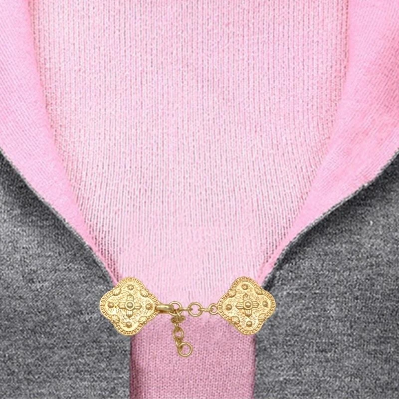 خمر سترة شال كليب الزخرفية سترة طوق كليب فستان قميص بروش كليب للنساء الفتيات فستان الرأس