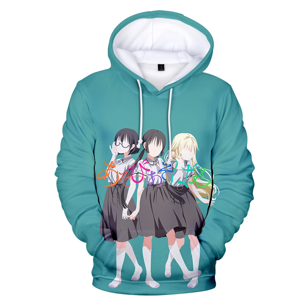 كنزة مع قلنسوة من Asobi Asobase Merch بلوفر فريد مع قلنسوة هاراجوكو بلوزات تأثيرية ملابس ذات قلنسوة على الموضة ملابس أنيمي