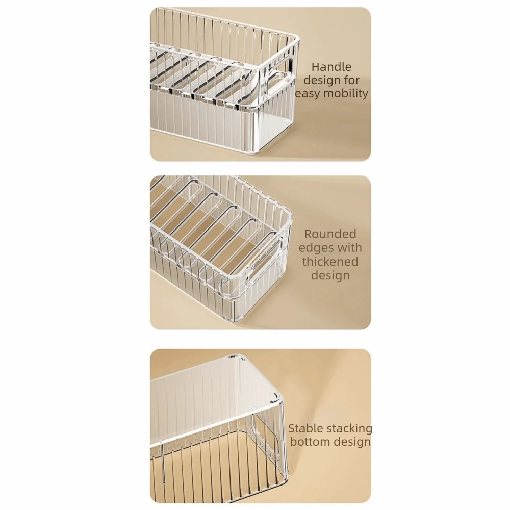 Transparent Phone Case Organizer Removable Dividers With Handle Desktop Storage Box Multi-compartment Large Capacity