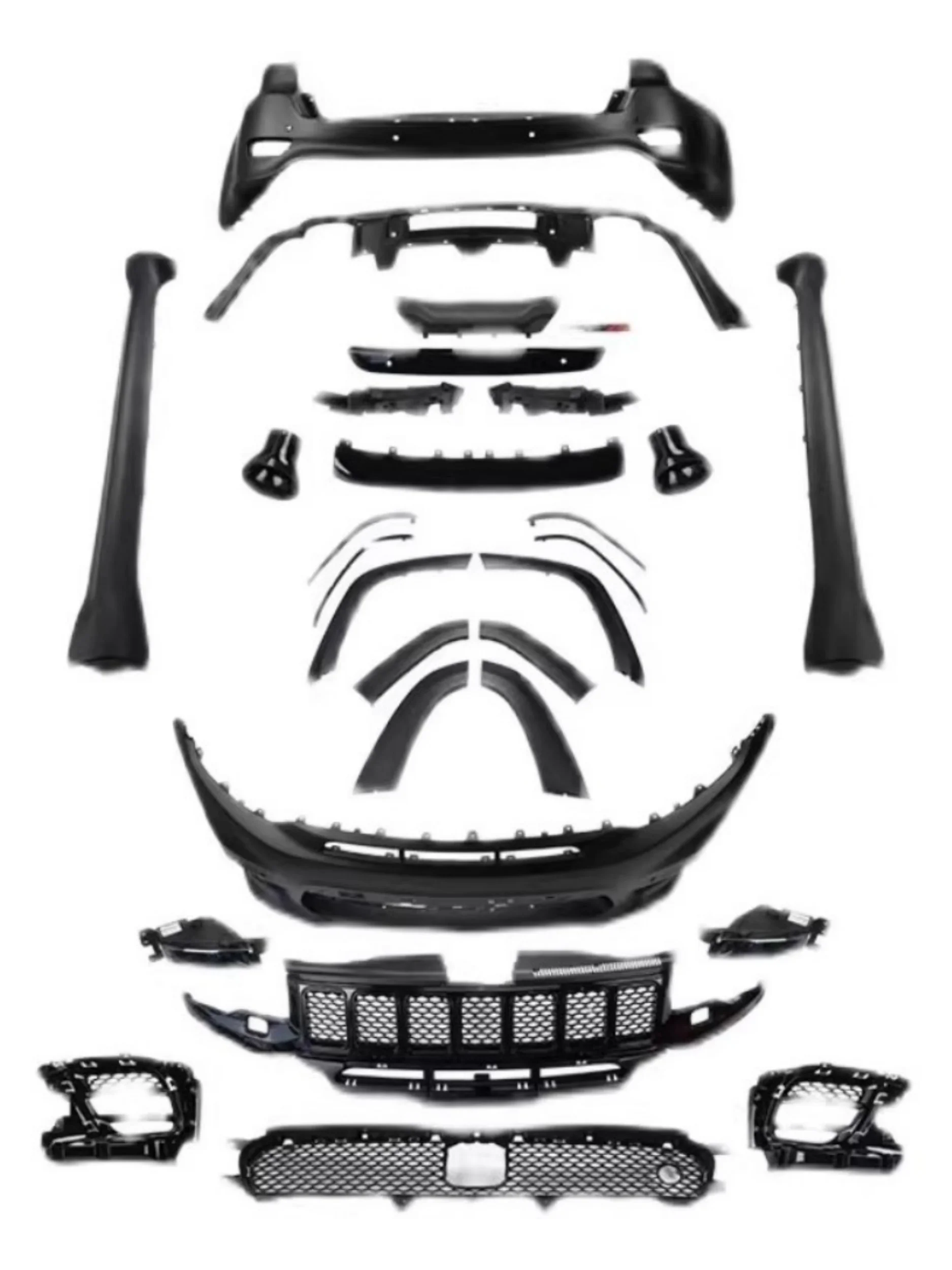 Unpainted Body kit for Jeep Grand Cherokee 14-22 modified SRT style Surround Front bumper Rear bumper Side skirt Car Accessories