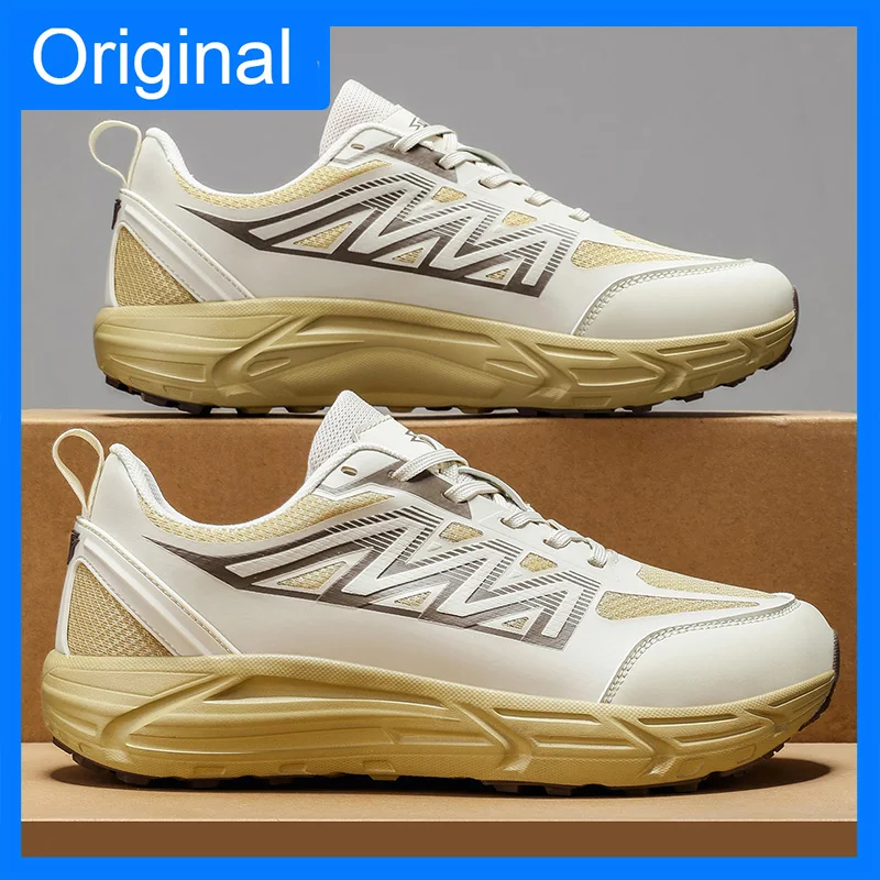 

Unisex Sports Shoes Thick Sole Cushioning Light Breathable Leather Outdoor Hiking Shoes Wide Last Comfort Versatile Casual Shoes
