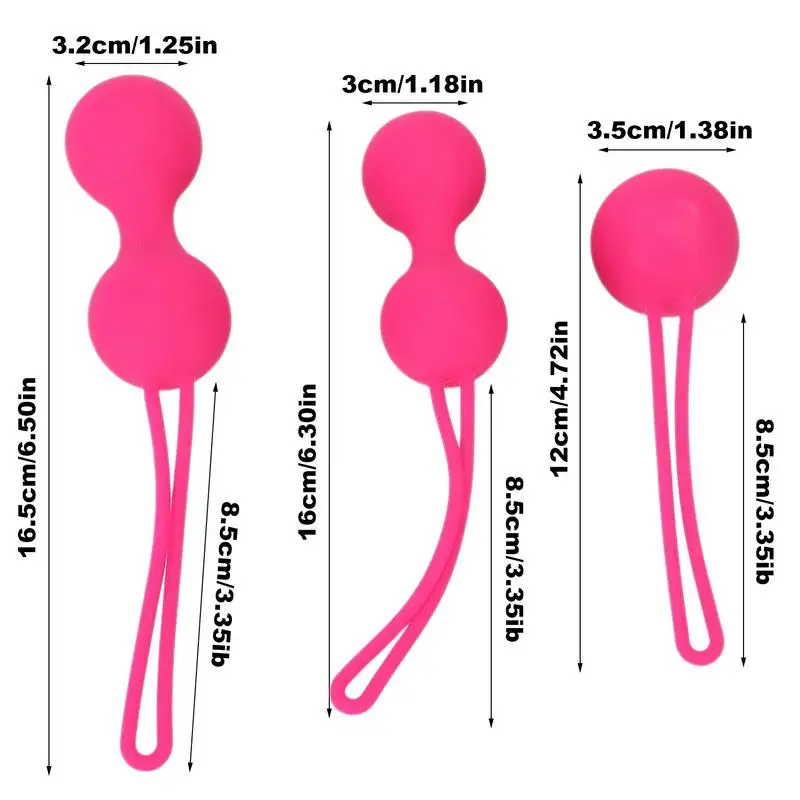 Pelvic Floor Exerciser Silicone Muscles Tightening Training Kit Pelvic Muscle Exerciser 3Pcs Pelvic Floor Strengthening Exercise