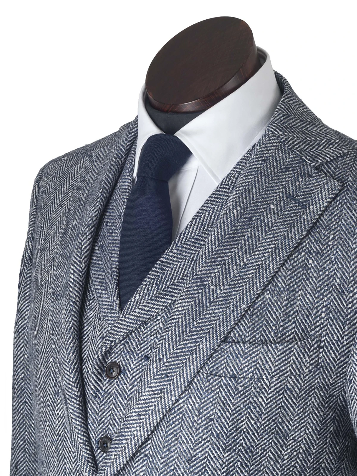 Herbst Hochzeit Männer Anzüge Kerbe Revers Smoking Slim Fit Fischgräten muster Bräutigam tragen Party Business Winter 2 Stück Jacke Weste