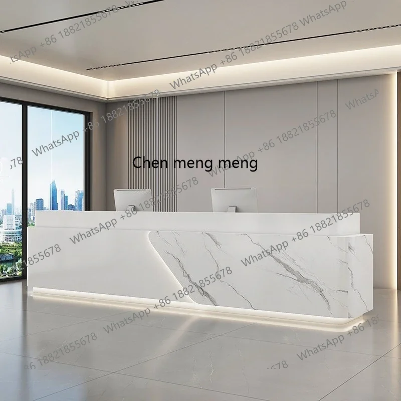 X  Simple company front desk paint hotel clubhouse marble reception, cashier, beauty salon bar
