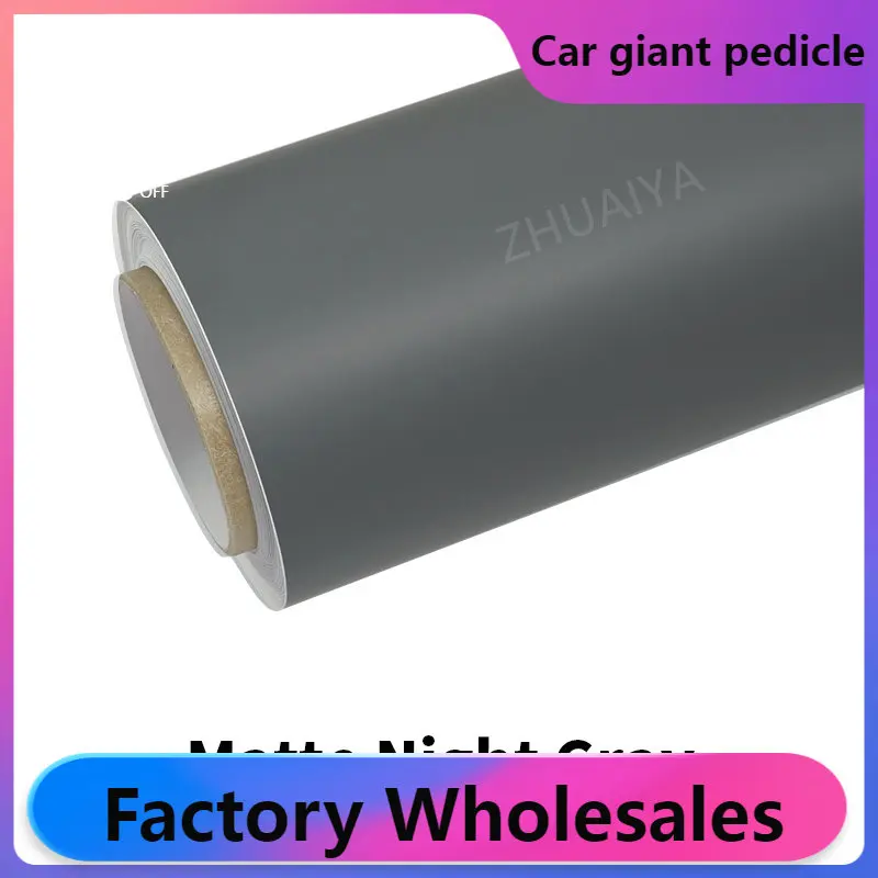 ZHUAIYA Matte Night Gray Vinyl Wrap film wrapping film bright 152*18m roll quality Warranty covering film voiture