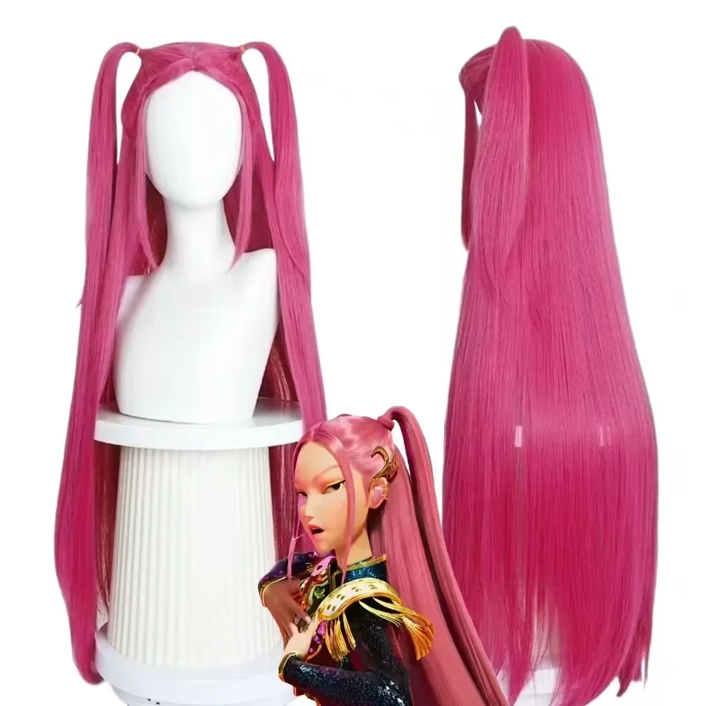Halloween 2026 Nieuwe Rumi Mira Zoey Cosplay Pruik KPOP Demon Hunters Cosplay KPOP Huntrix Vrouwen Rumi Cosplay 120 cm Lang Haar Nagels