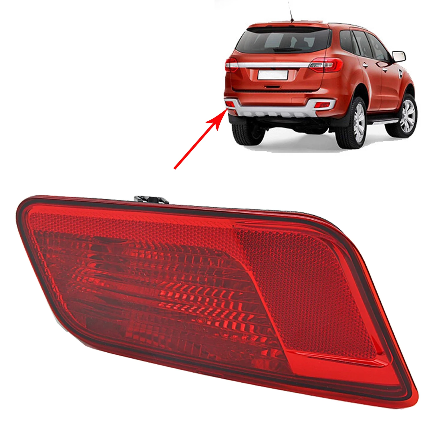 

Left / Right Rear Reflector Tail Light Tailgate Red Bulb For Ford Everest SUV 2015 2016 2017 2018 EB3B15K273AB EB3B15K272AB