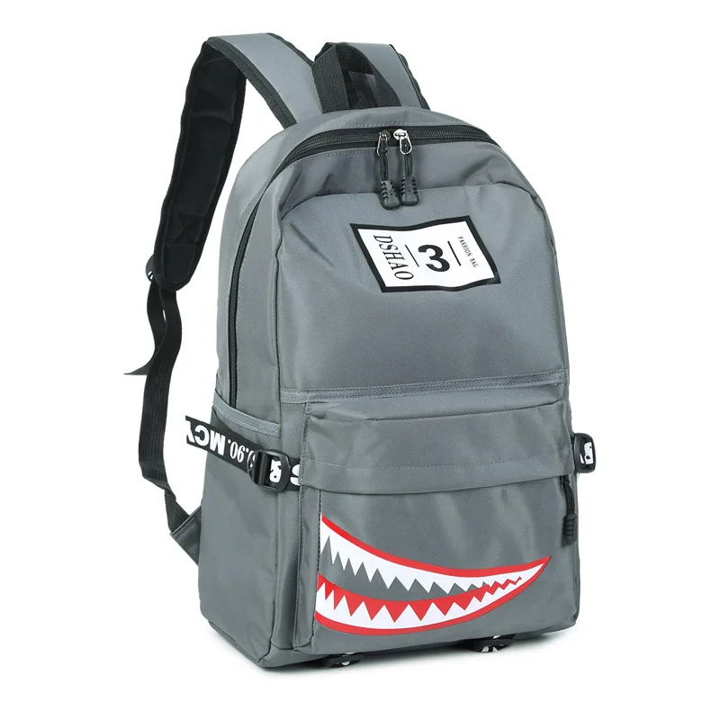 New youth school backpacks 2024 designer shark mouth large capacity Men's backpacks letter print teenage youth backpacks