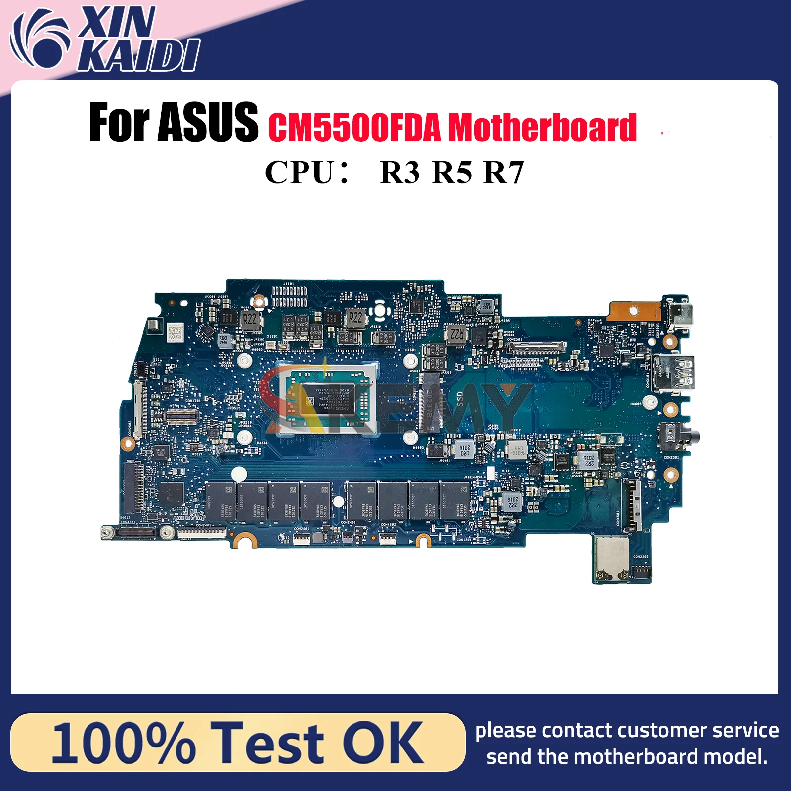 

CM5500FDA Laptop Motherboard For ASUS Chromebook CM5500FDA CM5500F Notebook Mainboard With R3 R5 R7 CPU 100% tests OK fast ship
