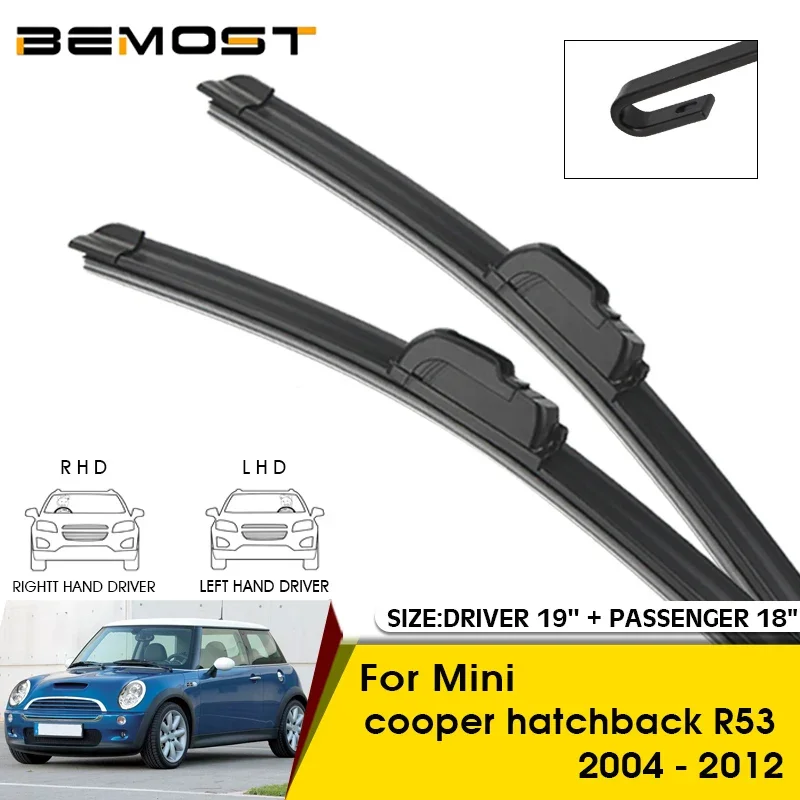 

Car Wiper Blades For Mini cooper hatchback R53 2004-2012 Windshield Windscreen Front Window Blades 19"+18" Car Accessories