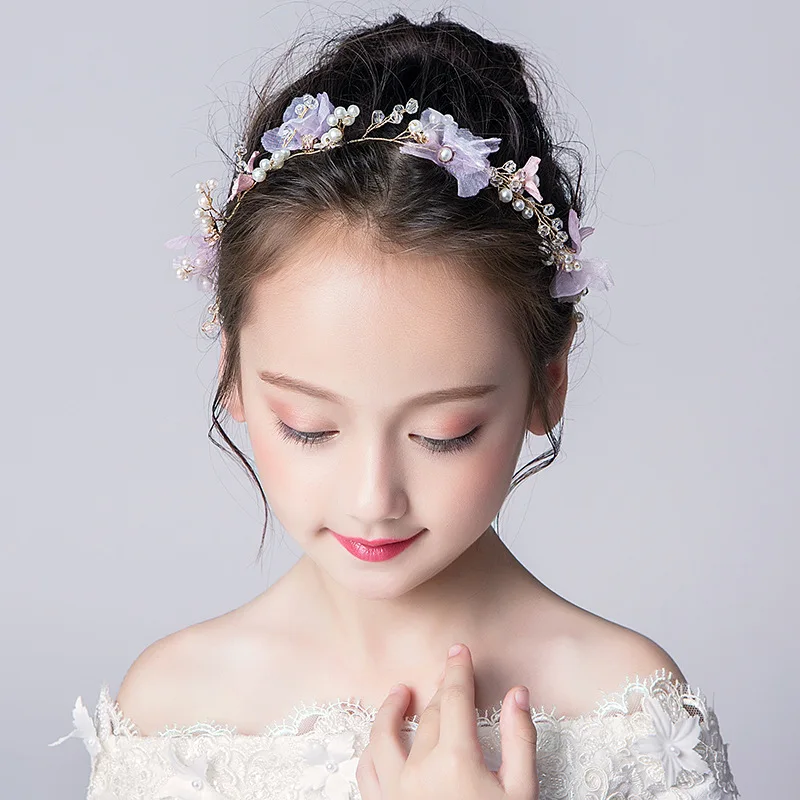 

Kid Baby Girl Fashion Korean Crown Flower Headband Wedding Bridal Hair Accessories Party Hair Band