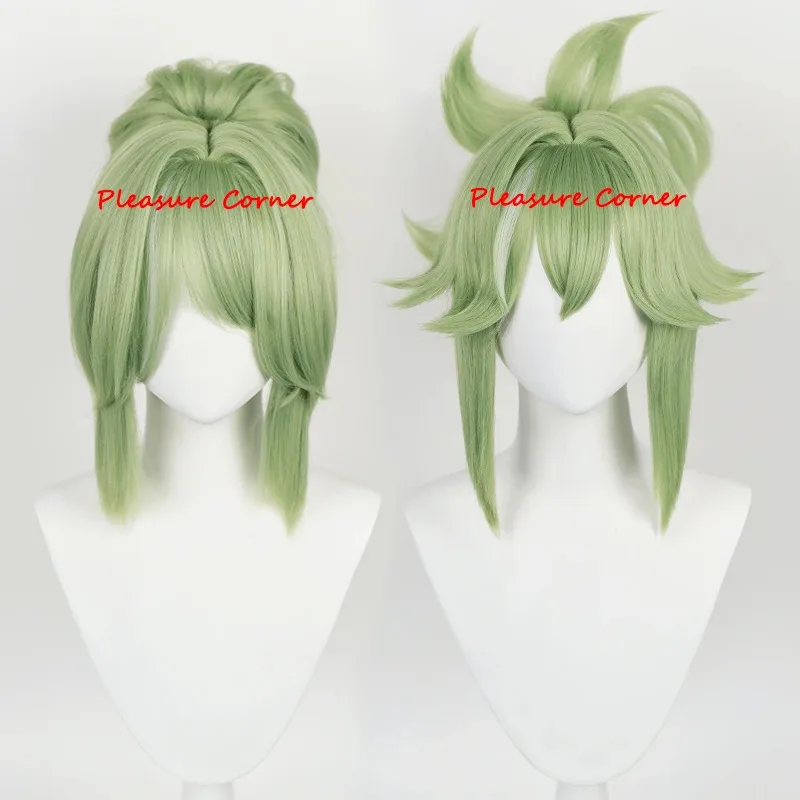 2025 yiyi Kuki Shinobu Cosplay peluca juego Genshin Impact verde claro corto con flequillo resalta pelucas de fiesta resistentes al calor