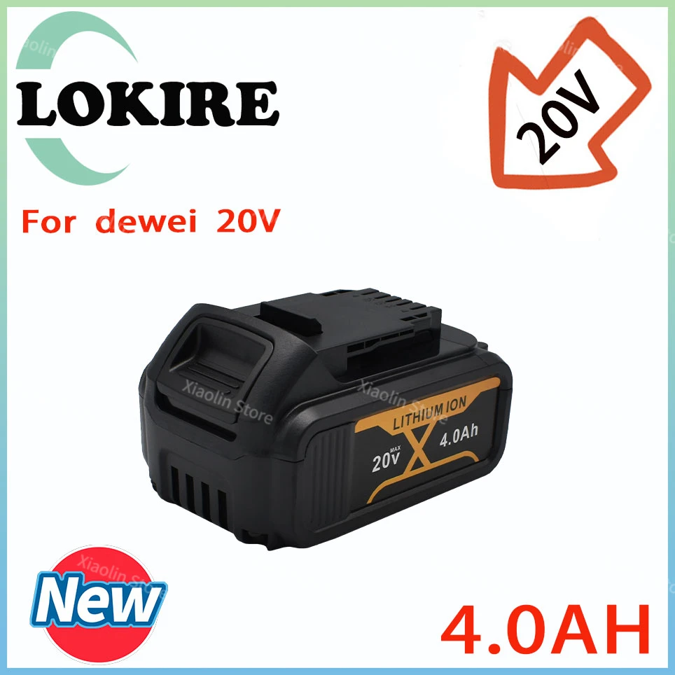 

20V 4.0Ah For dewei Rechargeable Power Tools Battery with LED Li-ion Replacement DCB205 DCB204-2 20V DCB206