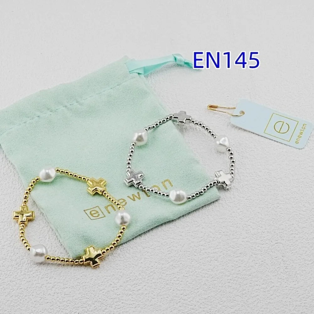 

VKVVA Fashion Jewelry Pearl and Cross Beaded Bracelet 2 Colors Optional for Women Birthday Gifts, Unique Gift