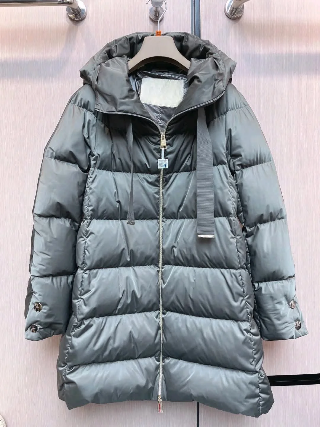 2025H نمط جديد سستة الياقة المدورة هوديي الرباط سترة أنيقة للتنقل سترة طويلة أسفل #3