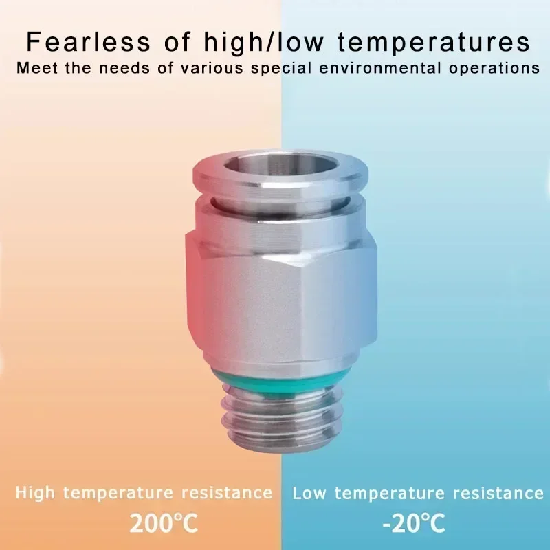 304 Stainless Steel Pneumatic Hose Fitting 4-12mm PC G Thread Air Tube Connector M5 1/8 1/4 3/8 1/2 Quick Release Pipe Fittings