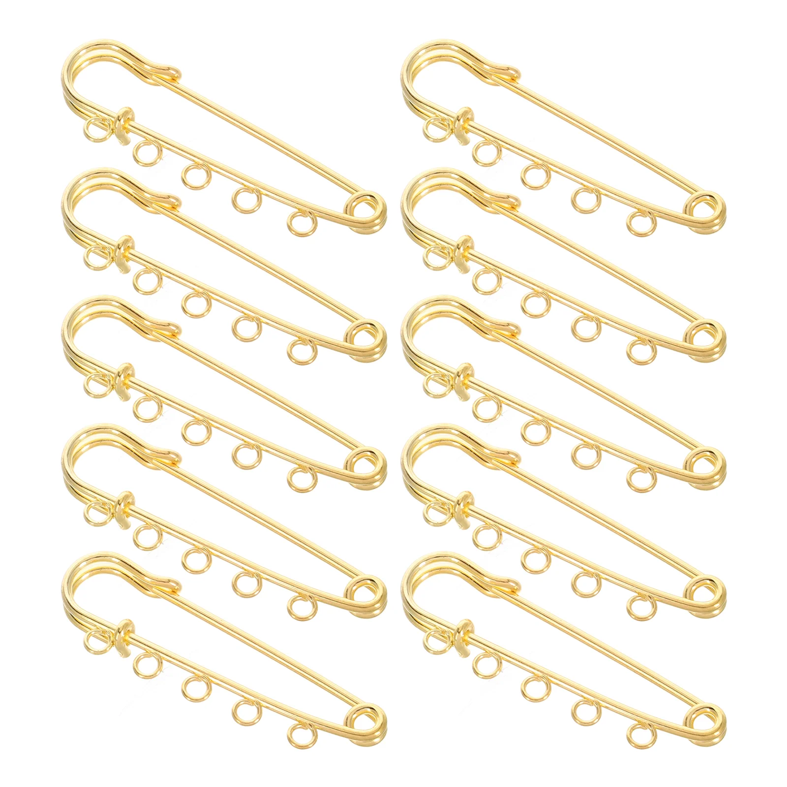 10 ชิ้น 5 หลุมความปลอดภัย Pin ผู้ถือ Charms Trailer Boutonniere ชื่อเครื่องแต่งกายทอง Pins เข็มกลัดหลุมป้ายเด็ก