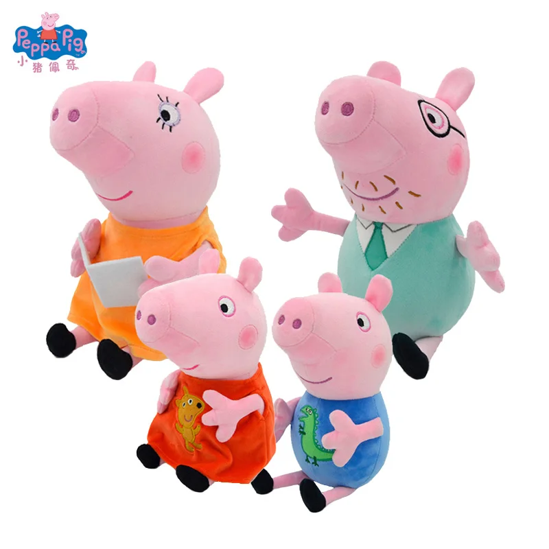 Pluszowa świnia Peppa figurka z Anime 19/30cm mama tata George świnia wypchane zabawki lalki dekoracje na przyjęcie dla dzieci prezenty świąteczne