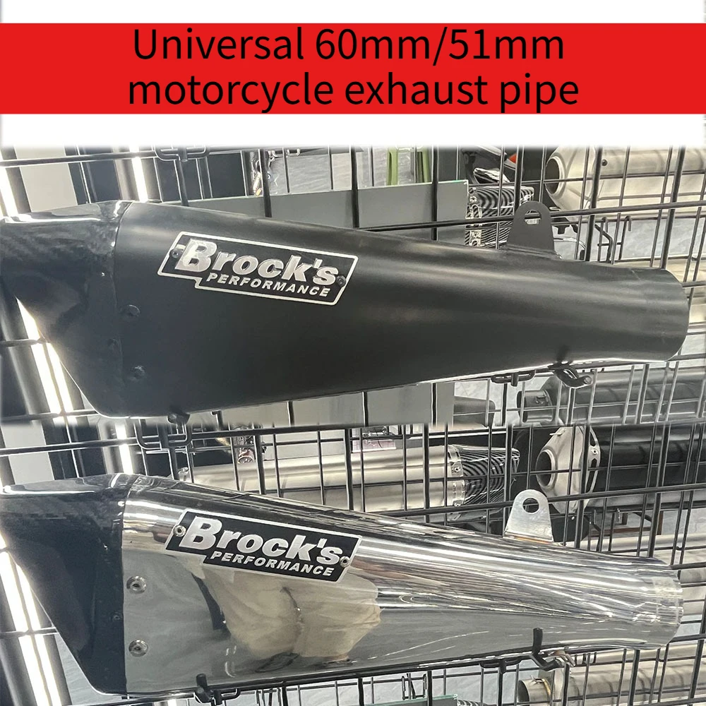 Motorcycle Exhaust System BROCK 60mm -51mm Exhaust Muffler with Full Connector for BMW S1000R S1000RR 2010-2018