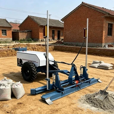 Concrete Laser Screed Floor Leveling Machine 20HP Engine Walk Behind Vibratory Screed Leveler Hydraulic Finisher Equipment  