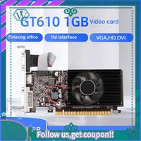 Desktop Graphics Card Graphics Card GT610 1GB DDR3 64Bit Video Card VGA+HD+DVI Desktop Office Game