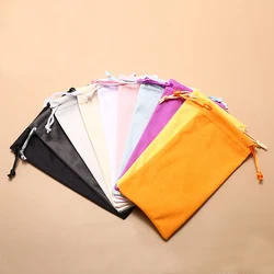 1pc 선글라스 가방 솔리드 컬러 Drawstring 파우치 가방 캐주얼 폴리 에스터 근시 유리 케이스 안경 액세서리 소프트 안경 가방