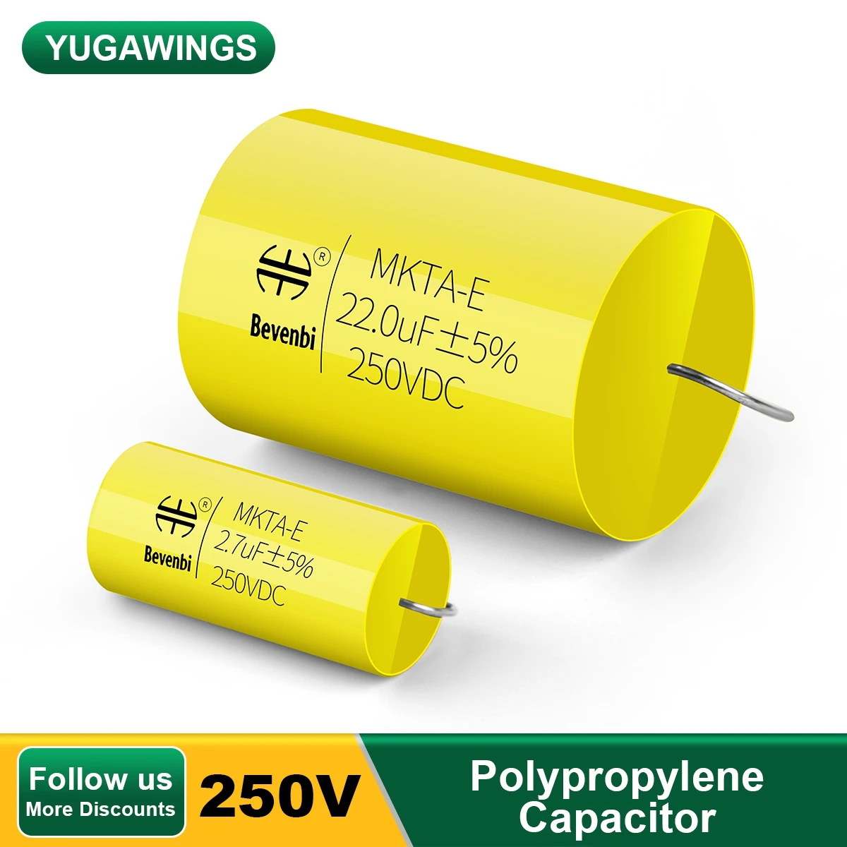 2Pcs MKP Capacitor 250V 1.0UF-47UF Non-Polarity Audio Frequency Divider Metallized Polypropylene Film HIFI Audio Fever Capacitor