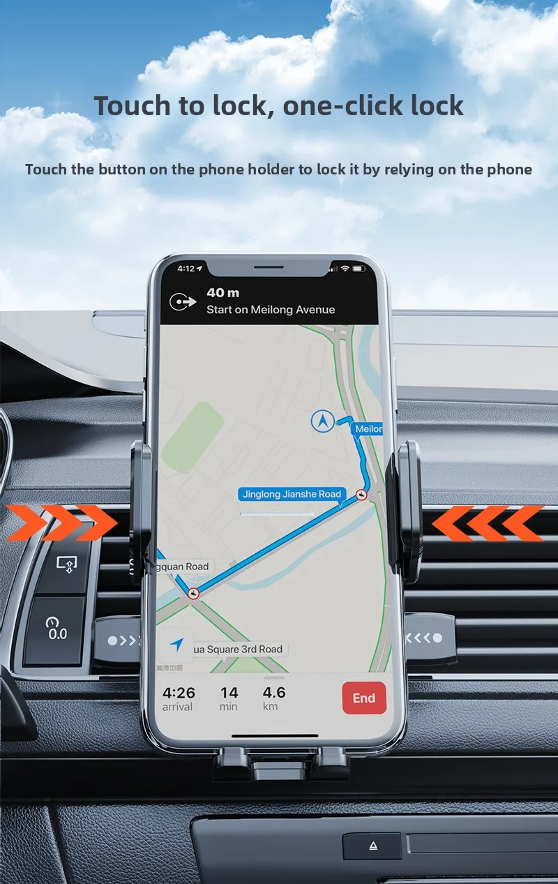 Auto-Handyhalterung mit Klebe-Saugnapf, faltbar, drehbar und hitzebeständig für die Mittelkonsole des Armaturenbretts – Detail 8