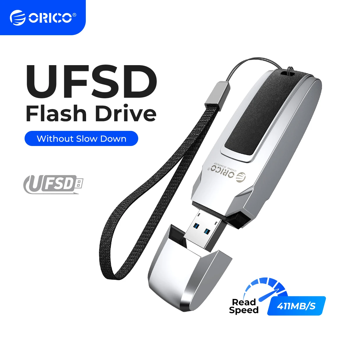 ORICO-Pen Drive USB de couro metálico, Pen Drive, Pendrives USB, Design de carro, UFSD 411 Mbps, 512GB, 256GB, 128GB, 64GB