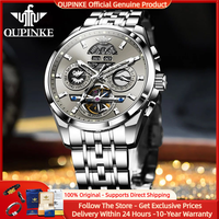 OUPINKE 3251 Luxury Watch Hollow Flywheel Men Automatic Mechanical Watch Waterproof Clock Brand Calendar Week Men Watch Reloj